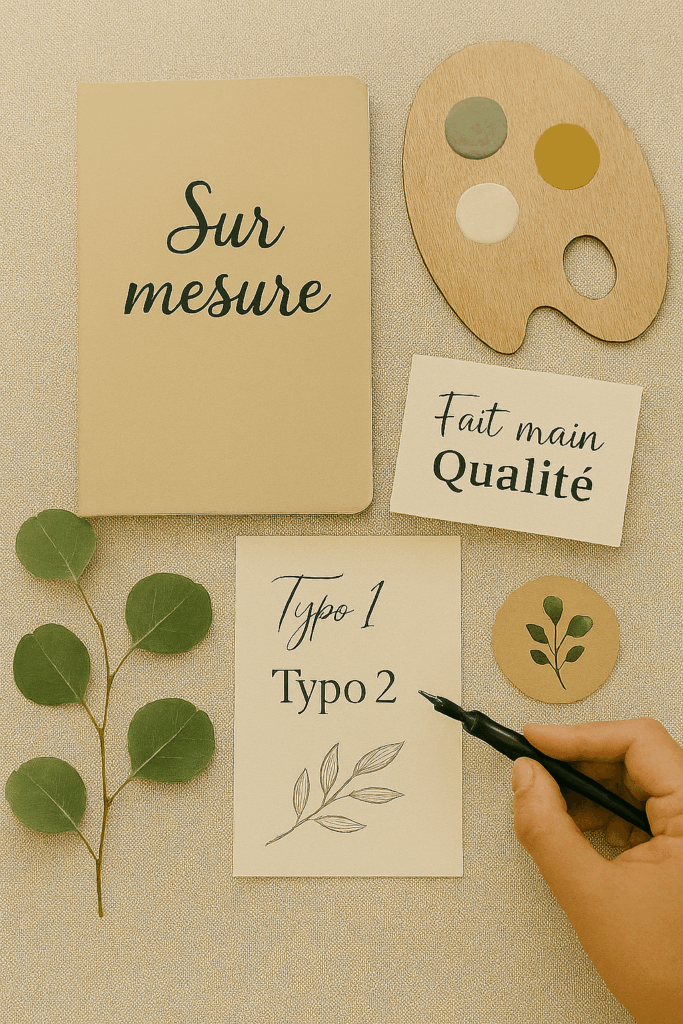 Papeterie artisanale et design graphique sur mesure avec touche végétale