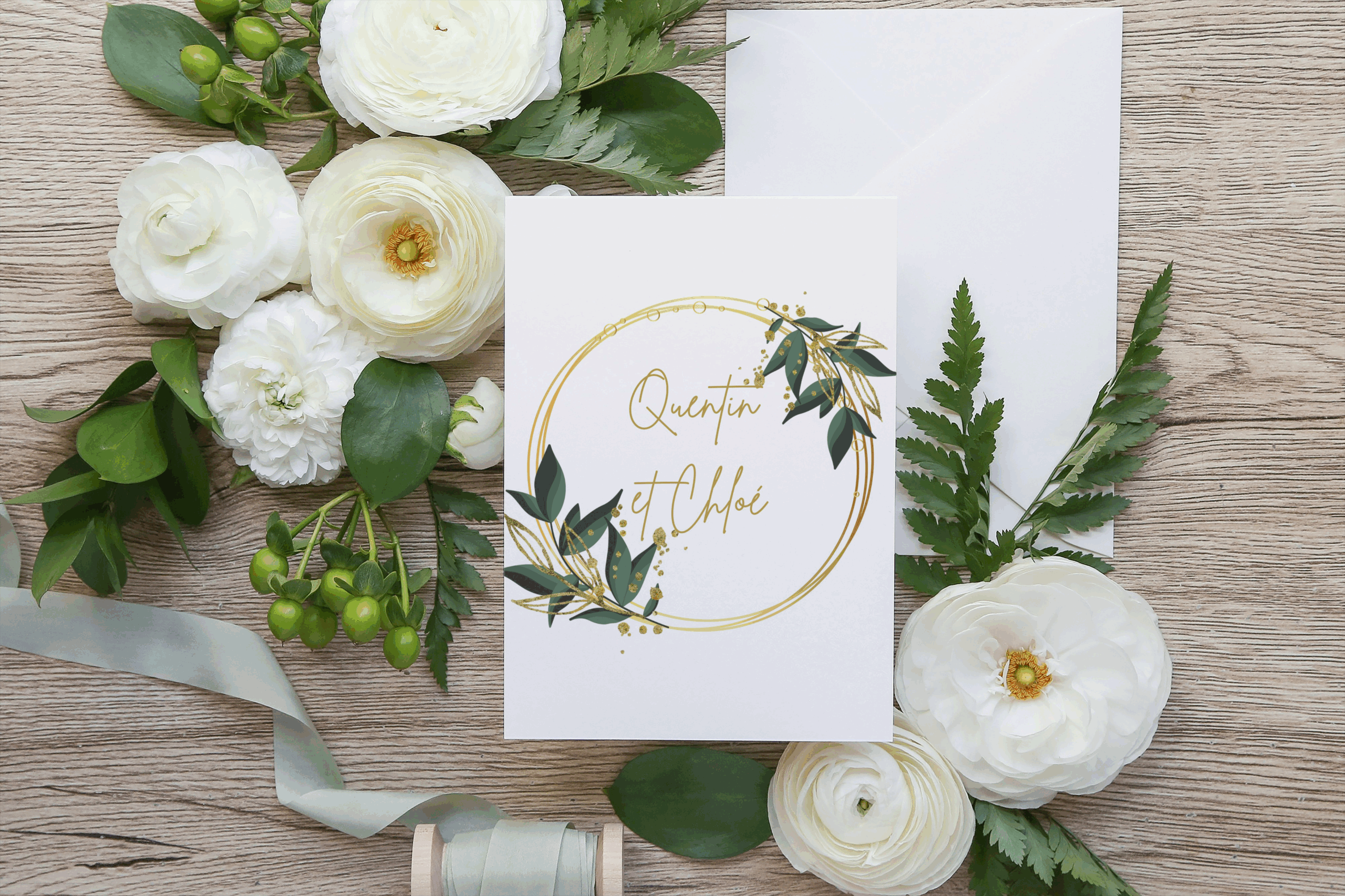 Faire-part de mariage sur mesure – papeterie événementielle Projet Graphik