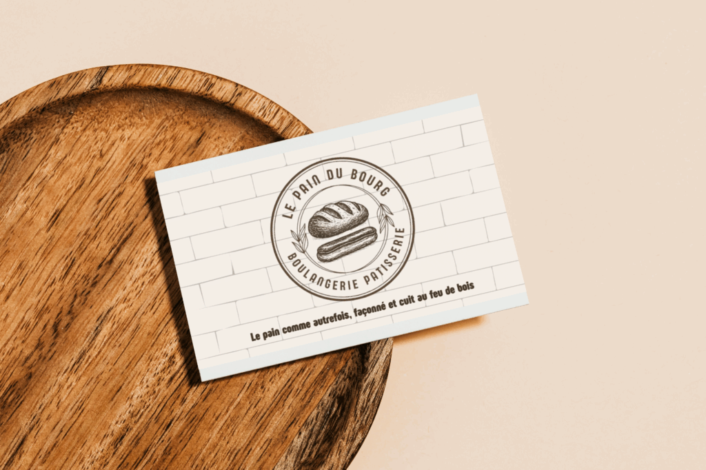 Carte de visite personnalisée pour boulanger design et logo création visuelle sur mesure
