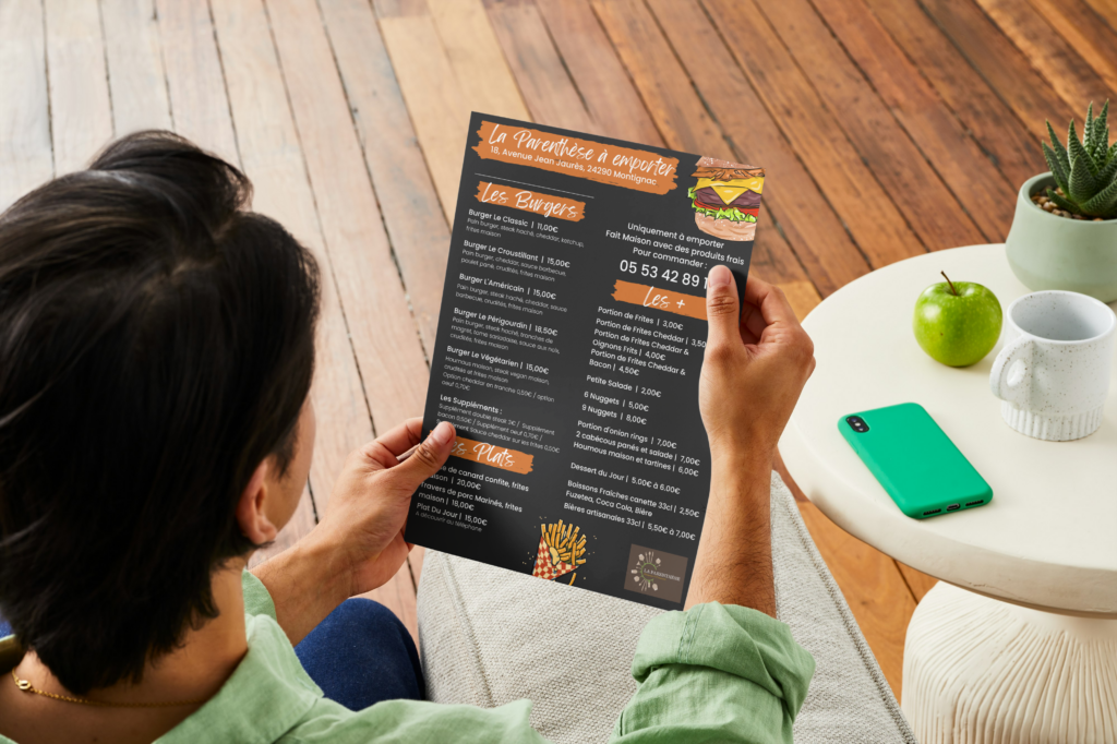 supports pros Flyer commercial pour restaurant