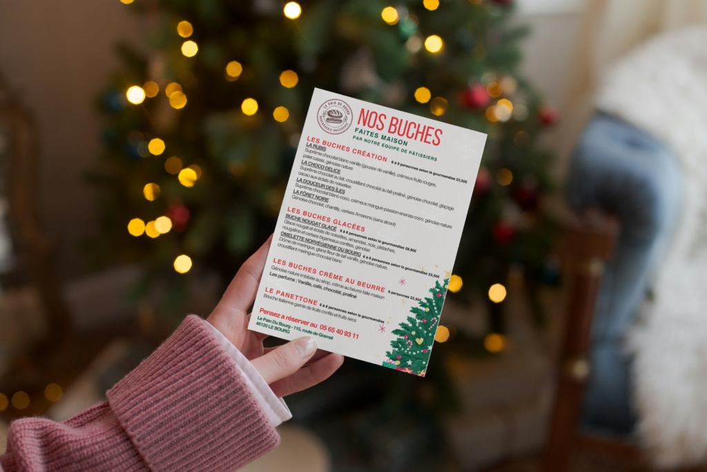 Flyer commercial pour bûches de Noël