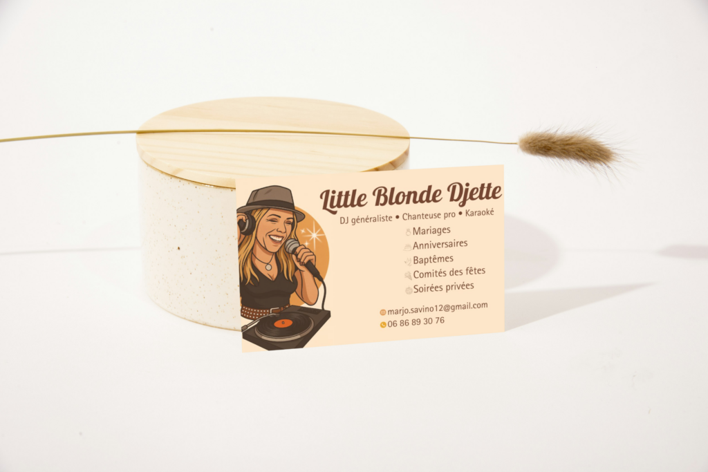 Carte de visite avec illustration pour DJ