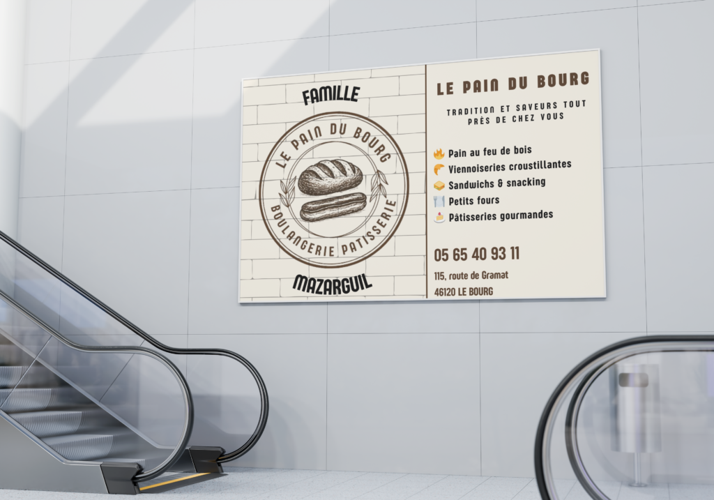 supports pros Panneau publicitaire mural pour boulangerie