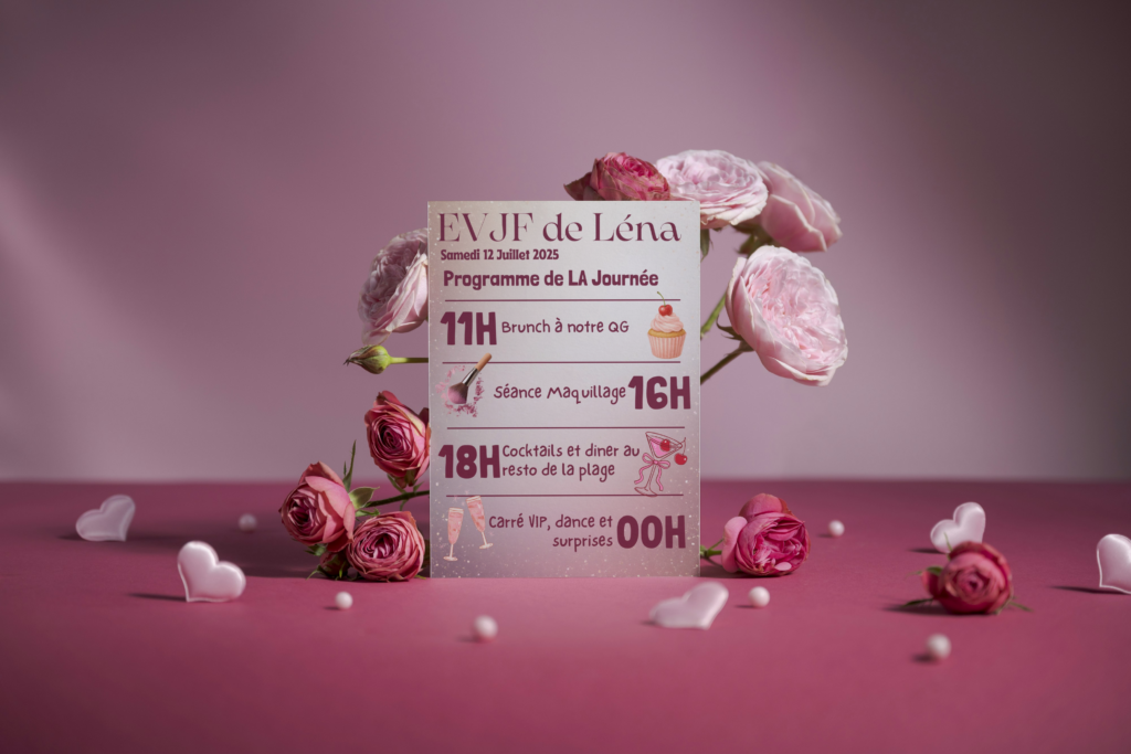 papeterie événementielle programme EVJF