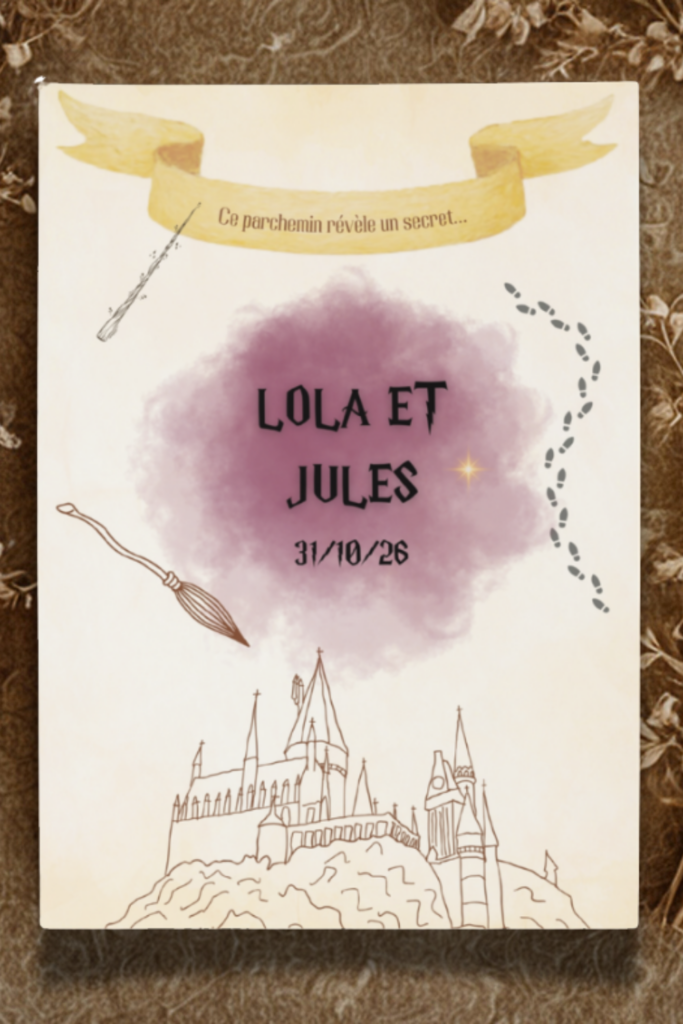 papeterie événementielle faire-part mariage thème harry potter